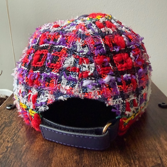 Gucci Multicolor Tweed Baseball Cap Hat Size L Adjustable Full Set - Picture 6 of 14